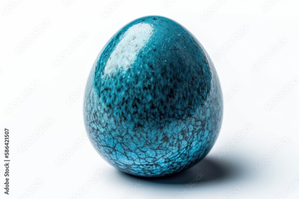 close-up view of a white egg isolated on a plain background. Generative AI close-up view of a white egg isolated on a plain background. Generative AI