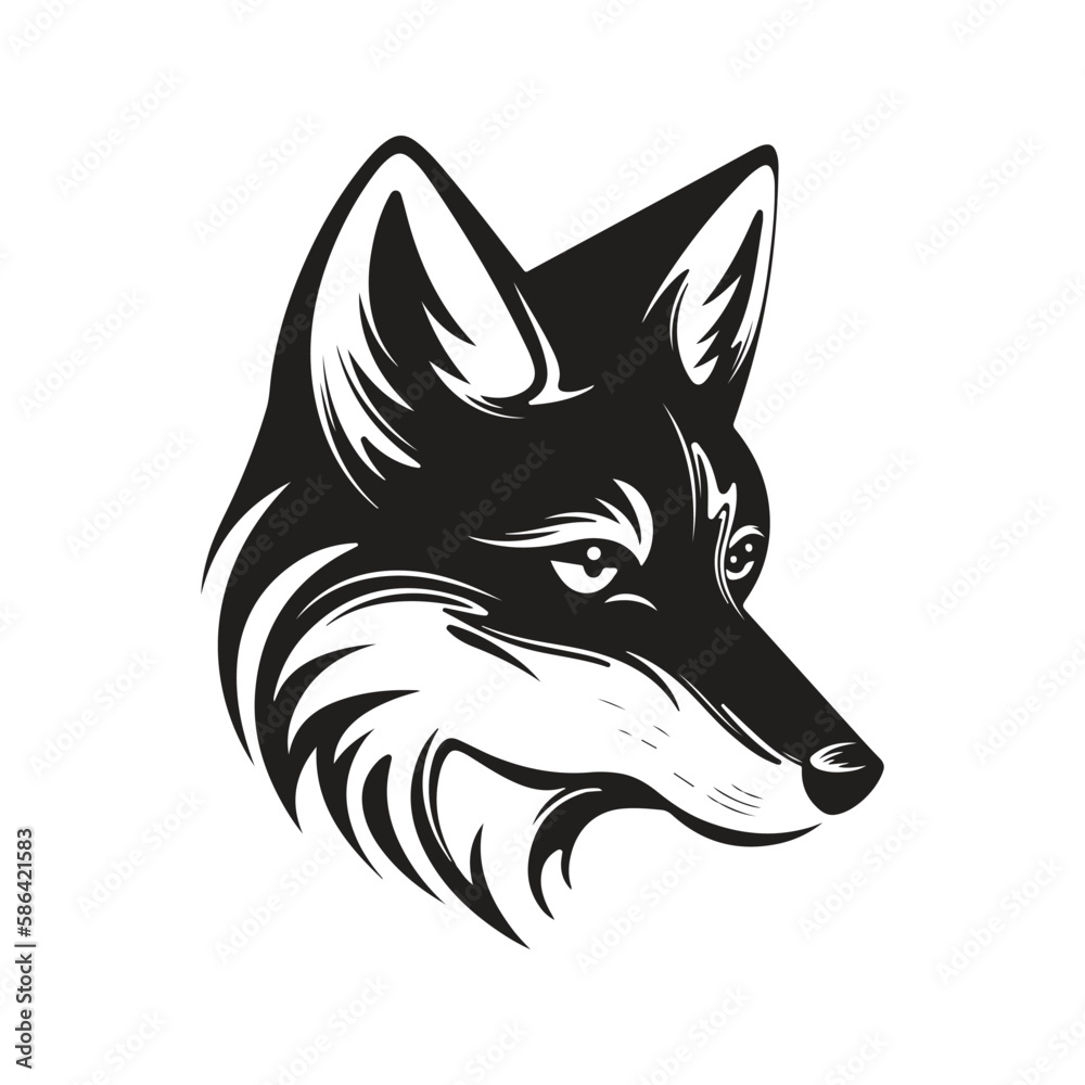 fox, vector concept digital art, hand drawn illustration