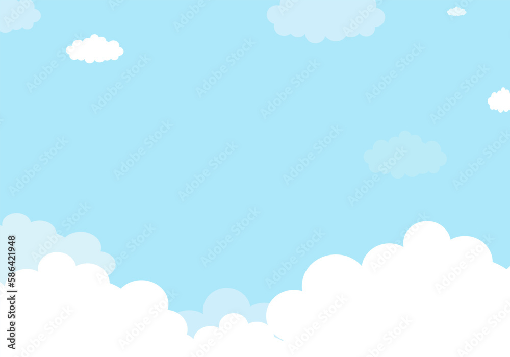 Cloud and Sky background, pastel paper cut design vector