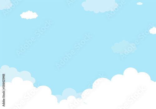 Cloud and Sky background, pastel paper cut design vector