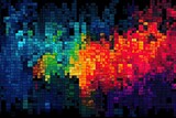 vibrant square pattern against a black backdrop. Generative AI