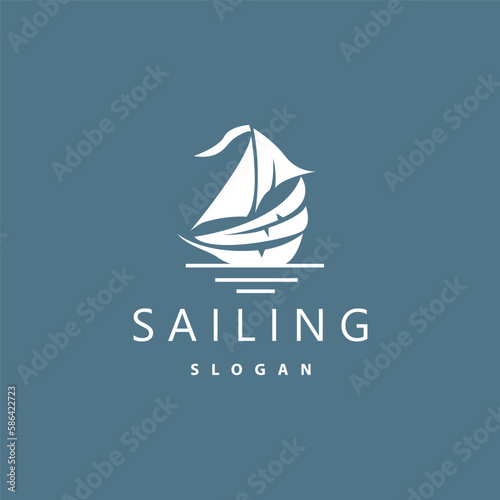 Sailboat Logo Design, Fishing Boat Illustration, Fishing Boat Company Brand Vector Icon, Boat Shop Design, Fish Shop, Transportation