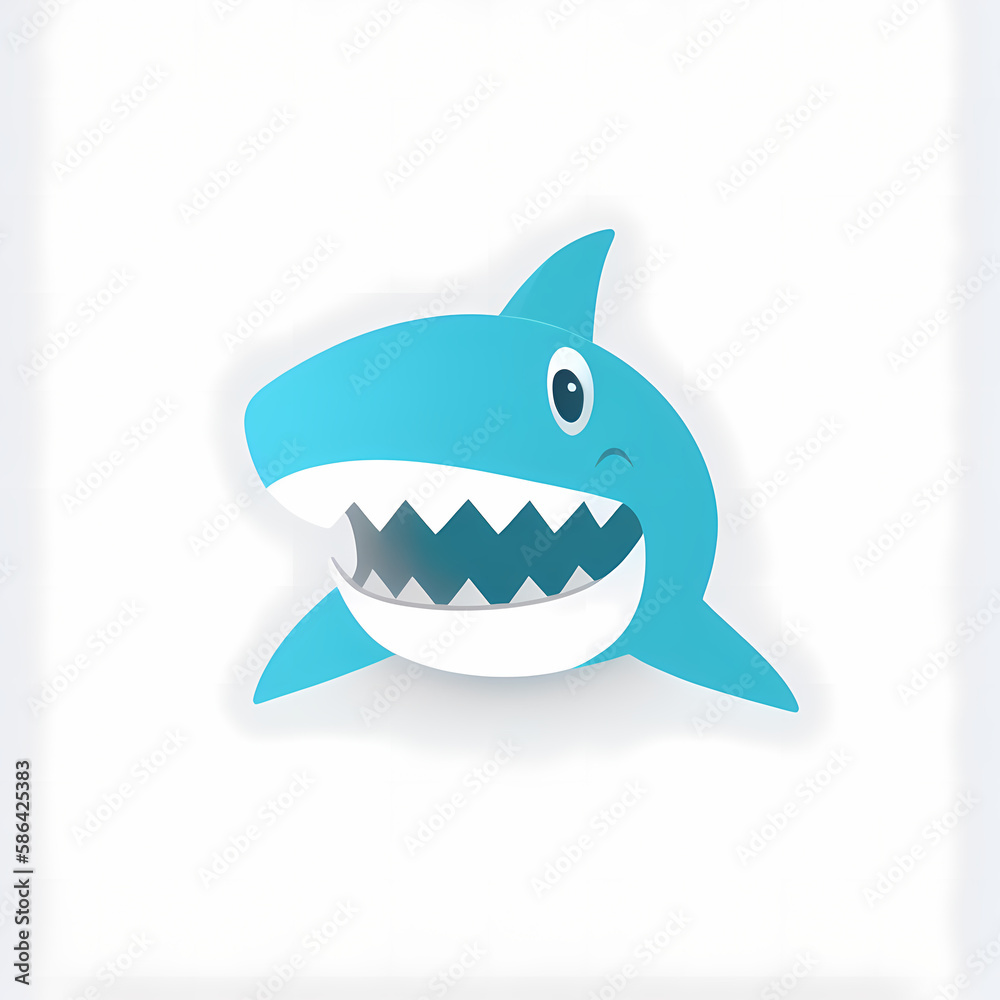 cute shark logo. Generative AI cute shark logo. Generative AI