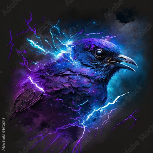 Bird with lightning