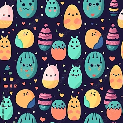 Cute Easter character pattern