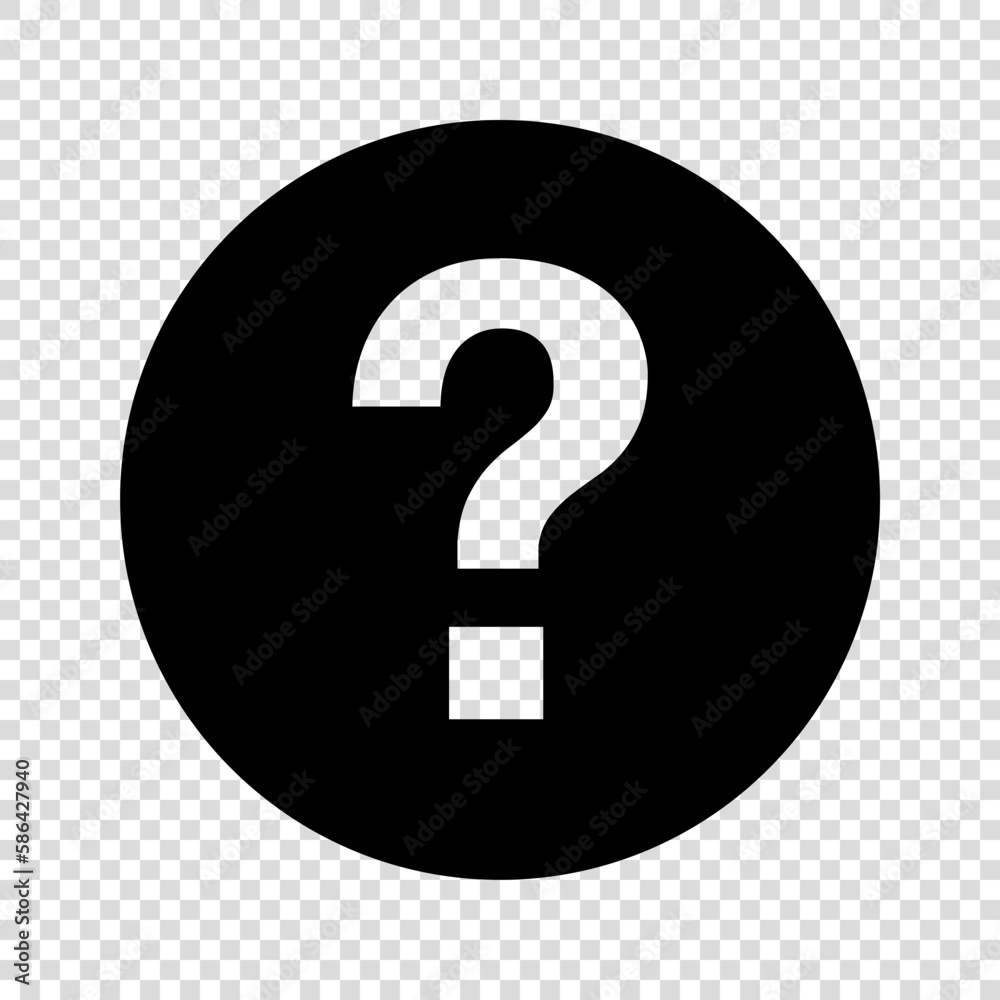 Round question mark silhouette icon. Question, trouble, asking, problem. Vector. Round question mark silhouette icon. Question, trouble, asking, problem. Vector.