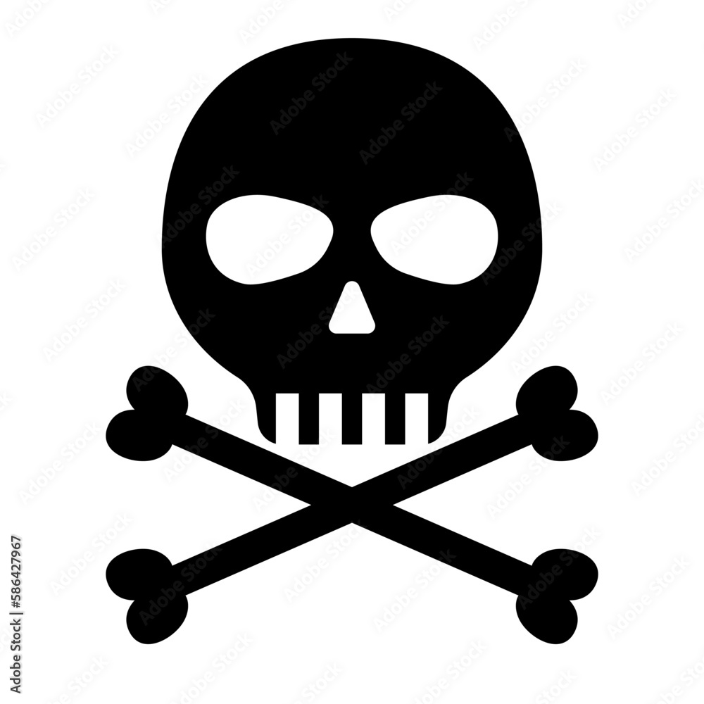 Skull hazard silhouette icon. Hazard of death. Vector. Skull hazard silhouette icon. Hazard of death. Vector.