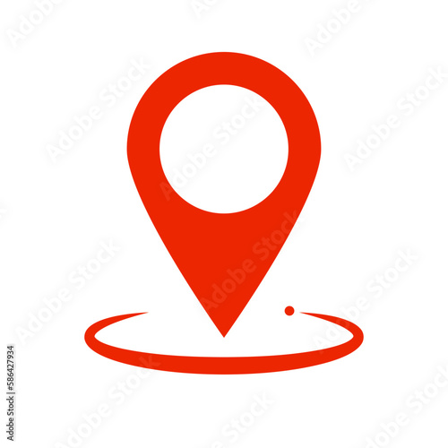 Red map pin icon. Location pin. GPS. Vector.