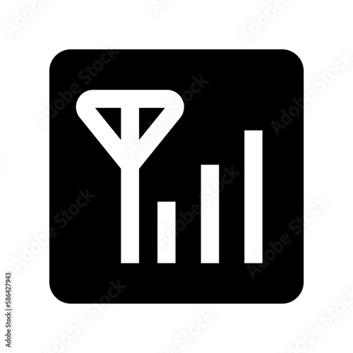 Square mobile radio antenna icon. Vector.