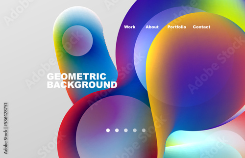 Abstract liquid background for your landing page design. Web page for website or mobile app wallpaper