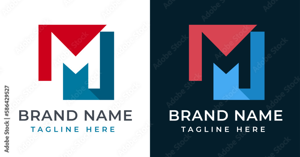 Letter M Logo icon Design with Abstract Square Shape Letter M Logo icon Design with Abstract Square Shape
