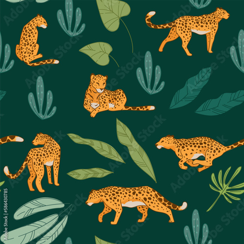 Running wild animal, leopard or cheetah pattern © Sonulkaster