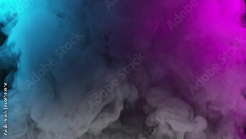 Wallpaper Mural Cyberpunk style smoke . A wall of smoke, illuminated by blue and pink light, rises against a black background. Torontodigital.ca