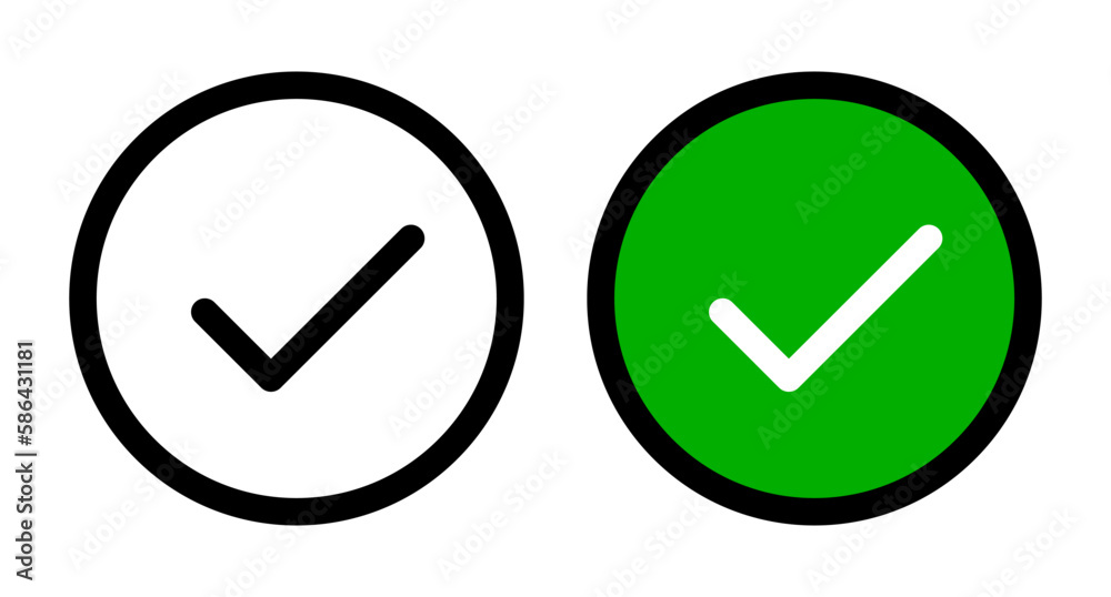 Simple round checkbox icon set. Vector. Simple round checkbox icon set. Vector.