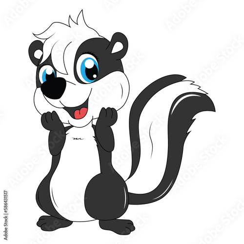 cute skunk animal cartoon illustration graphic