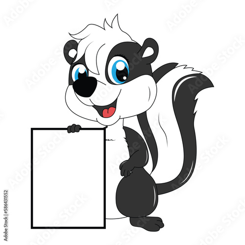 cute skunk animal cartoon illustration graphic