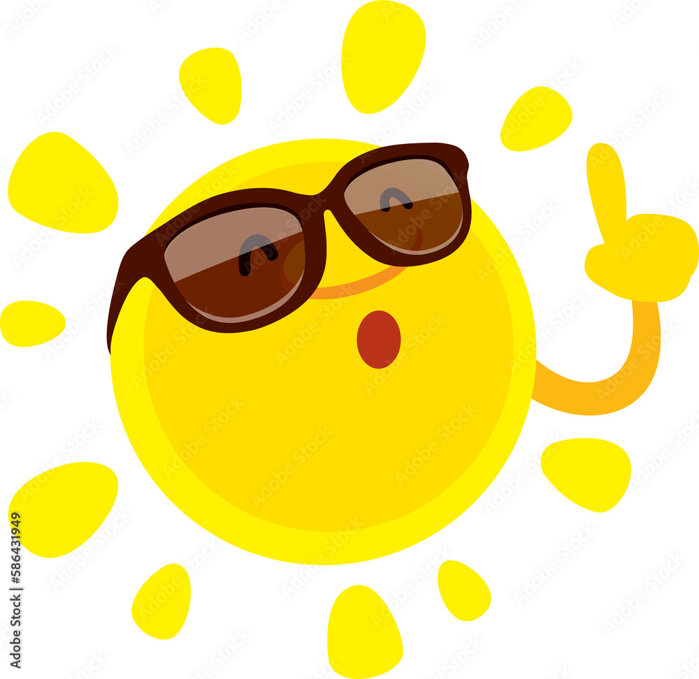 Sun character with sunglasses Sun character with sunglasses