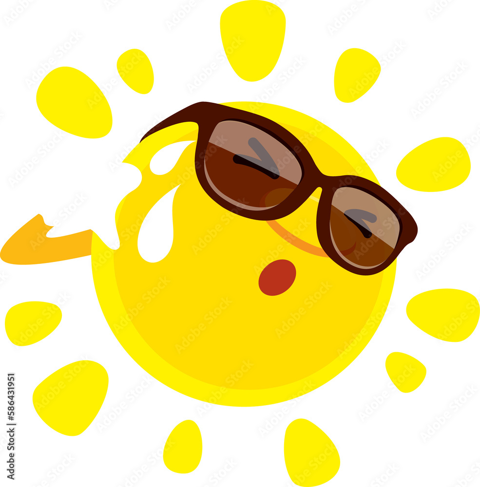 Sweating Sun Stock Illustration | Adobe Stock