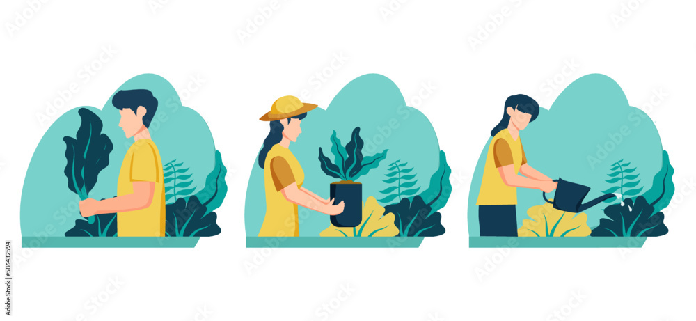 Flat Bundle Earth Day Design Illustration Flat Bundle Earth Day Design Illustration
