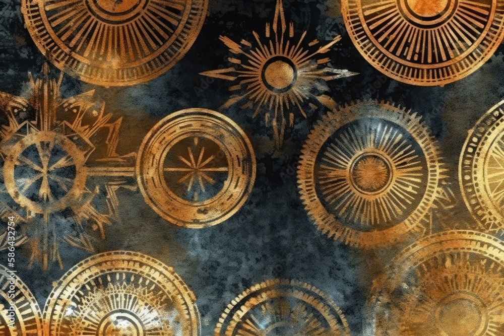 detailed gold and black wallpaper pattern. Generative AI detailed gold and black wallpaper pattern. Generative AI