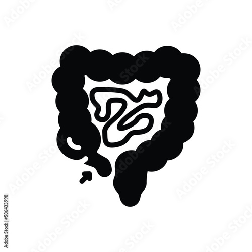 Black solid icon for appendix