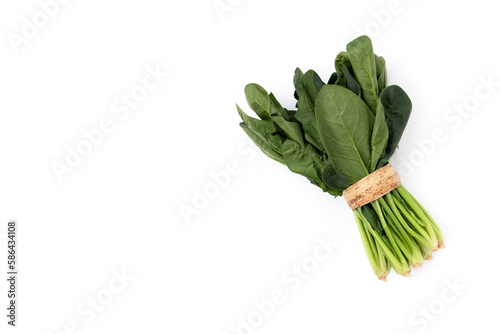 Fresh spinach on white background