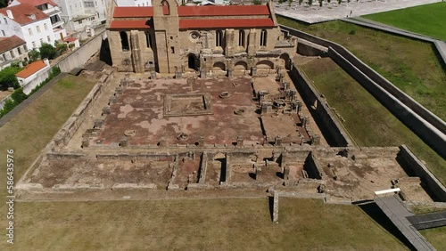 Aerial View Santa a Clara a Velha Church. Coimbra, Portugal