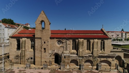 Facade of Santa a Clara a Velha Church. Coimbra, Portugal