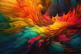 vibrant abstract painting set against a dark background. Generative AI