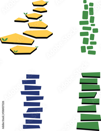 Footpath icon set. Footpath vector icons. Footpath sign