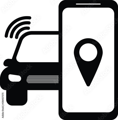 Car gps. GPS car tracker icon. gps tracker. Vehicle tracking system.Location of a vehicle. Vector icon isolated.