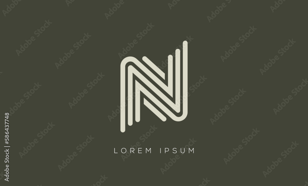 N creative Line design, Abstract N logo design template N creative Line design, Abstract N logo design template