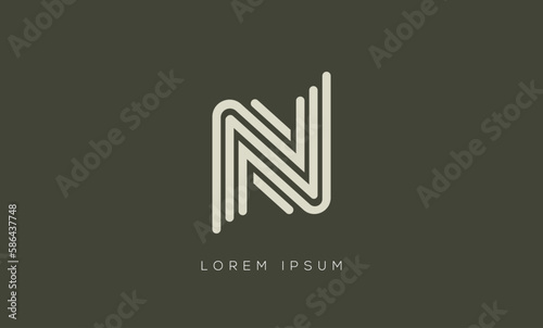 N creative Line design  Abstract  N logo design template
