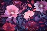colorful flowers arranged on a wall. Generative AI