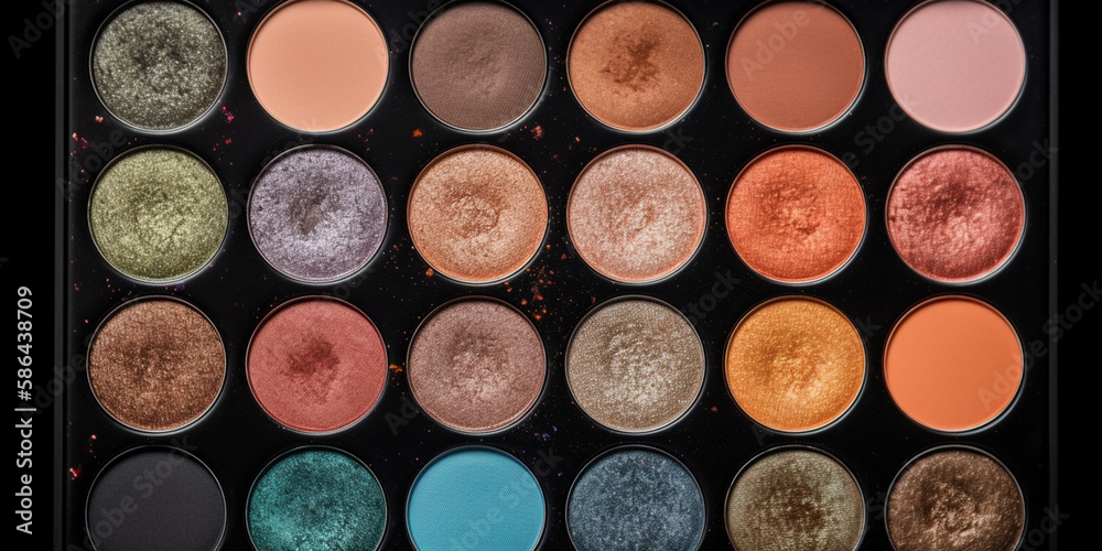 Eyeshadow palette top view Generative AI Eyeshadow palette top view Generative AI
