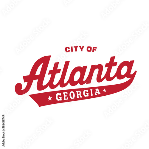 Atlanta, Georgia lettering design. Atlanta typography design. Vector and illustration.