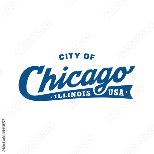 Chicago Illinois lettering design. Chicago typography design. Vector and illustration.