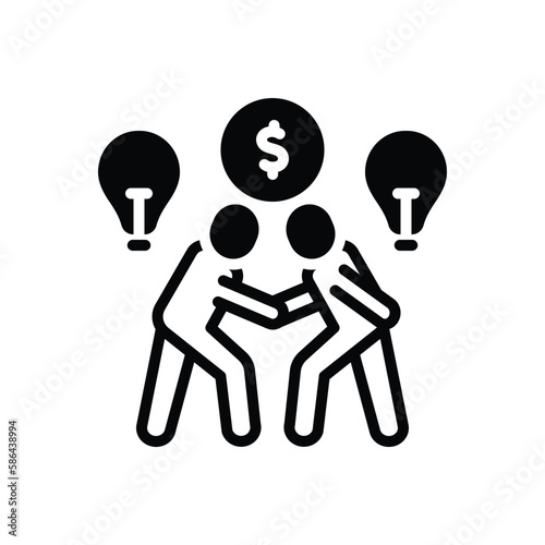 Black solid icon for sponsor