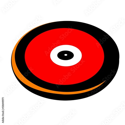 metal athletics discus isolated white background