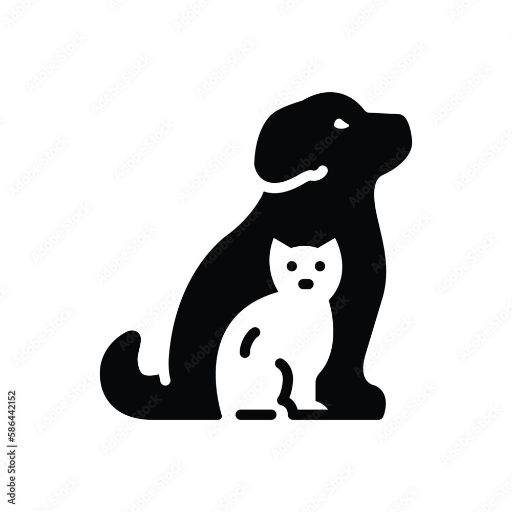 Fototapeta premium Black solid icon for pets