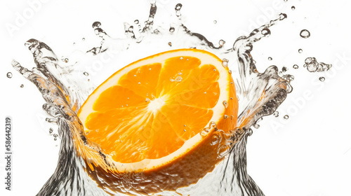 orange and water splash