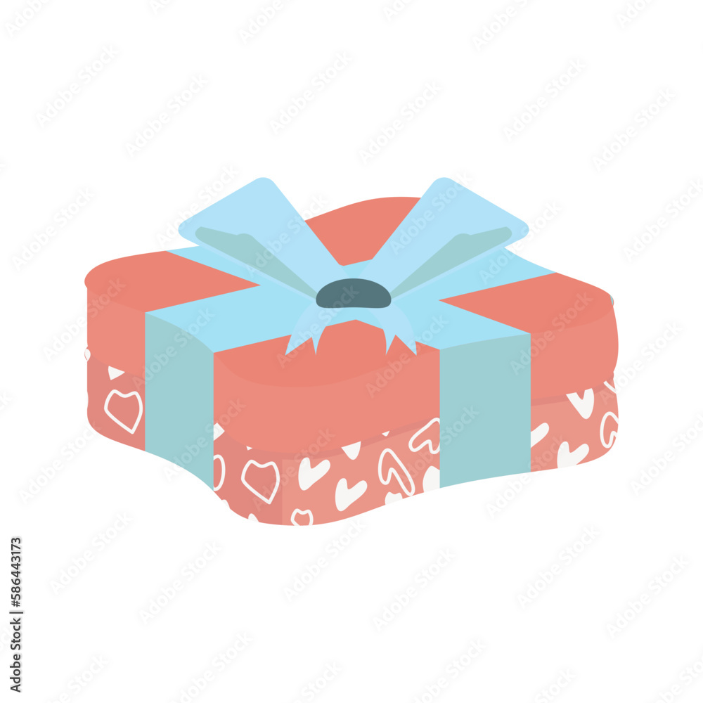 Gift Box Wrap Ribbon Love Heart Symbol Pattern Gift Box Wrap Ribbon Love Heart Symbol Pattern