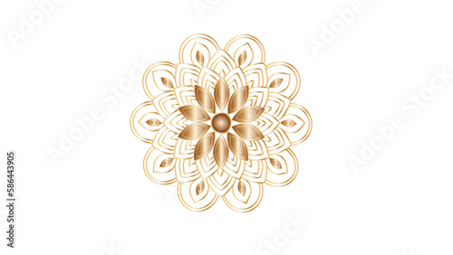 golden mandala ornament on white background