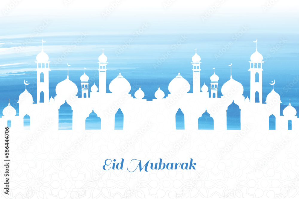 Obraz premium Eid mubarak muslim greeting card festival background