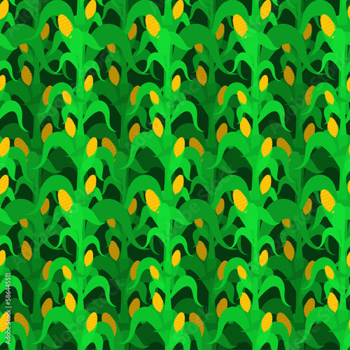 Corn bush pattern seamless. Cornfield background. Baby fabric texture