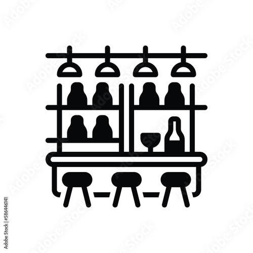Black solid icon for pub