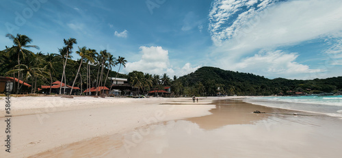 Beach scene in a sunny day in Redang island, Terengganu, Malaysia. photo