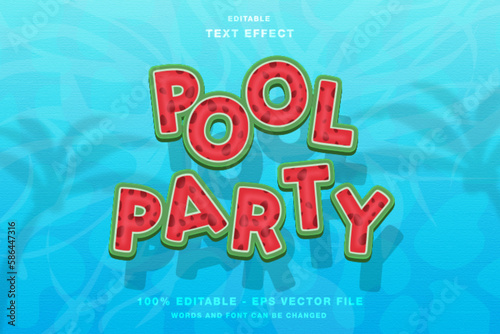 Pool Party Editable Text Effect