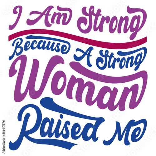 Retro Strong Woman T-shirt Design, Vector photo