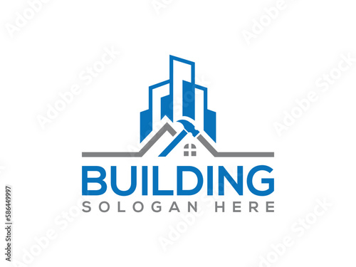real estate building and construction logo vector design template 